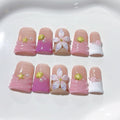 Coastal Bloom: "Seashell Sakura" – Short Square Nails