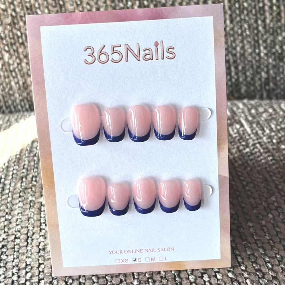 Handmade French patch manicure, multi-color and multi-reusable full coverage fake nail set