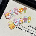 365nails: "Sweet Treats" – 3D Cartoon Bear & Donut Handmade Short Square Nails