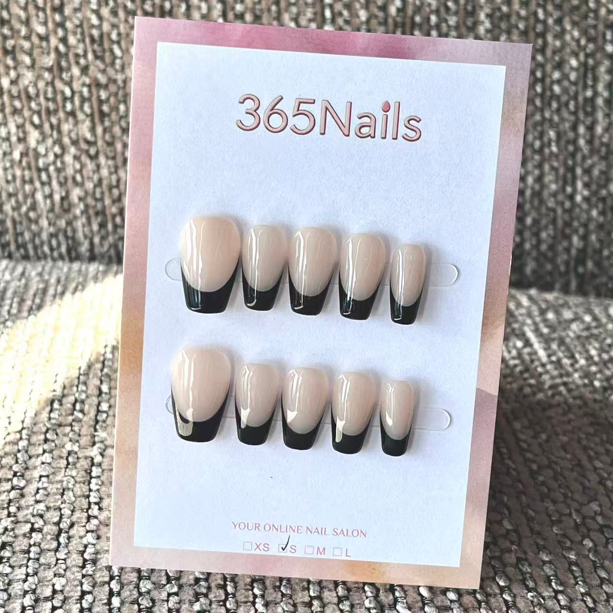 Handmade French patch manicure, multi-color and multi-reusable full coverage fake nail set