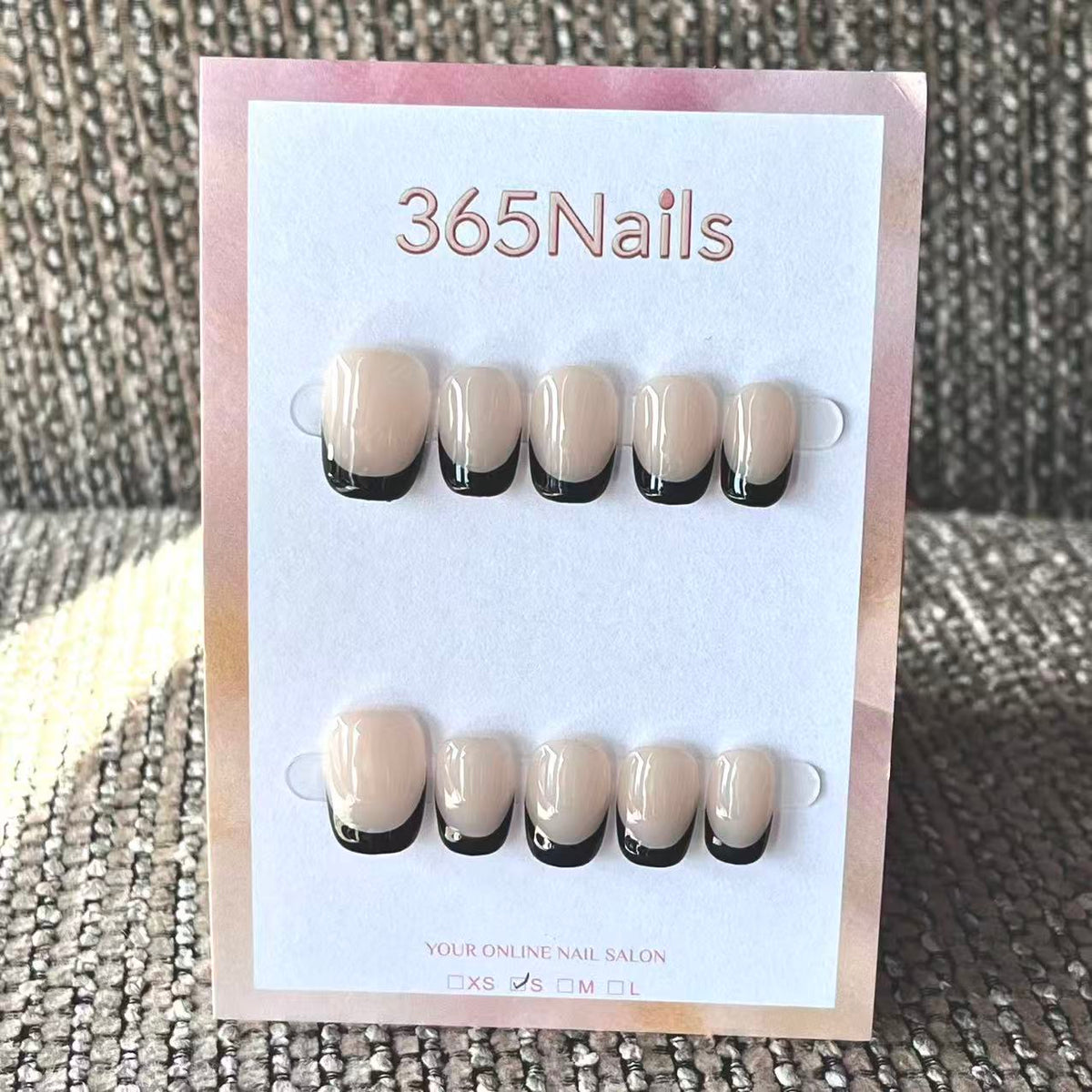 Handmade French patch manicure, multi-color and multi-reusable full coverage fake nail set