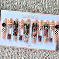 365nails: "Bohemian Tribal Queen" – Handmade Liquid Motion Press-On Long Pipe Nails-5.5cm