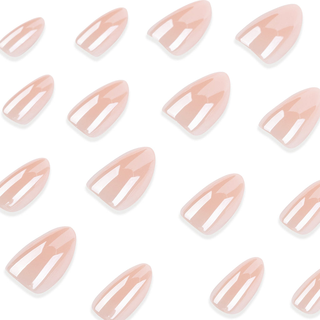 365nails: "Glossy Natural Nude Oval" – Minimalist Press-on Nails