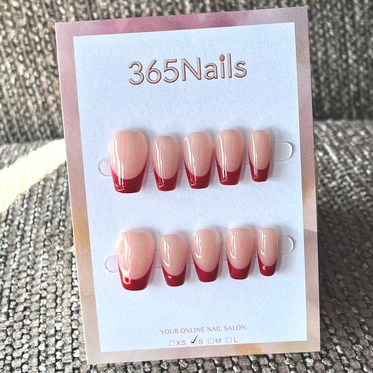 Handmade French patch manicure, multi-color and multi-reusable full coverage fake nail set