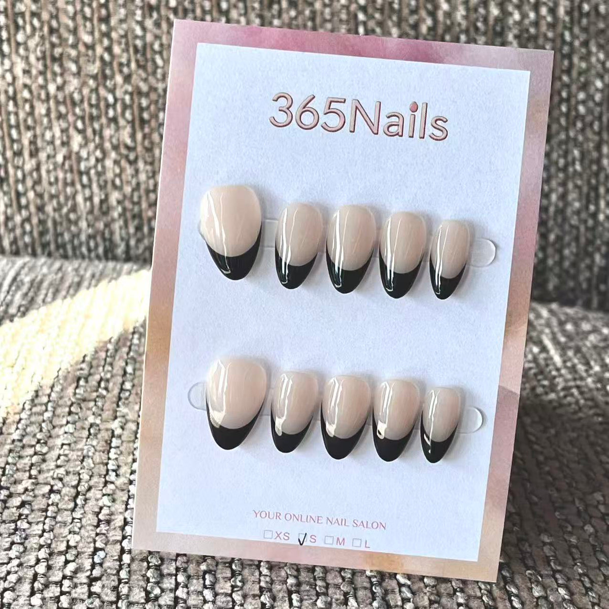 Handmade French patch manicure, multi-color and multi-reusable full coverage fake nail set