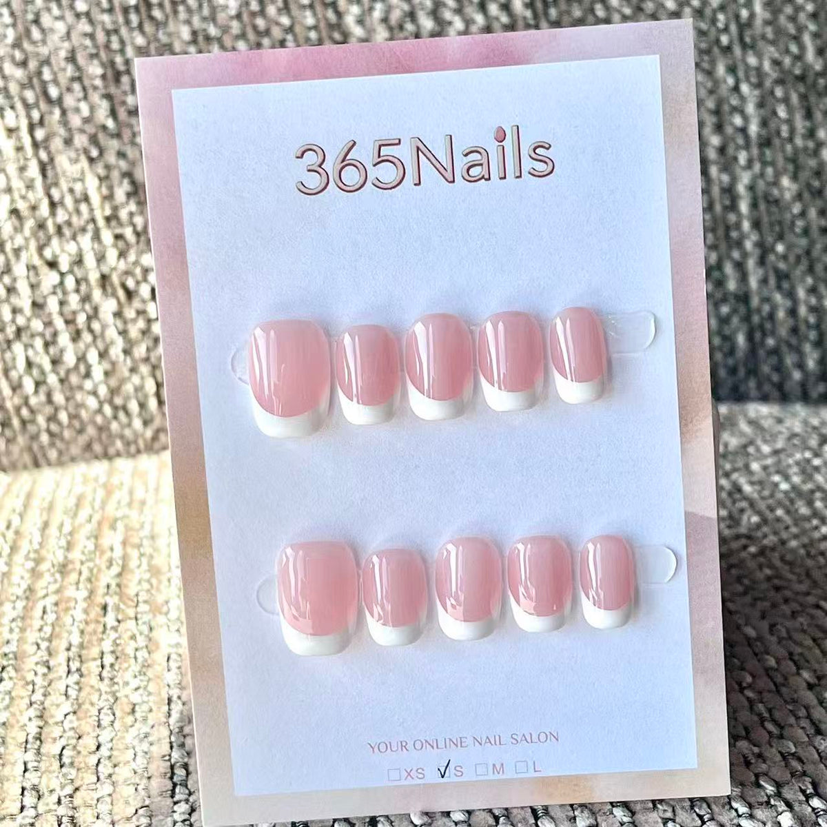 Handmade French patch manicure, multi-color and multi-reusable full coverage fake nail set