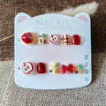 365nails: "cheerful red apple" – short round handmade kids press-on nails