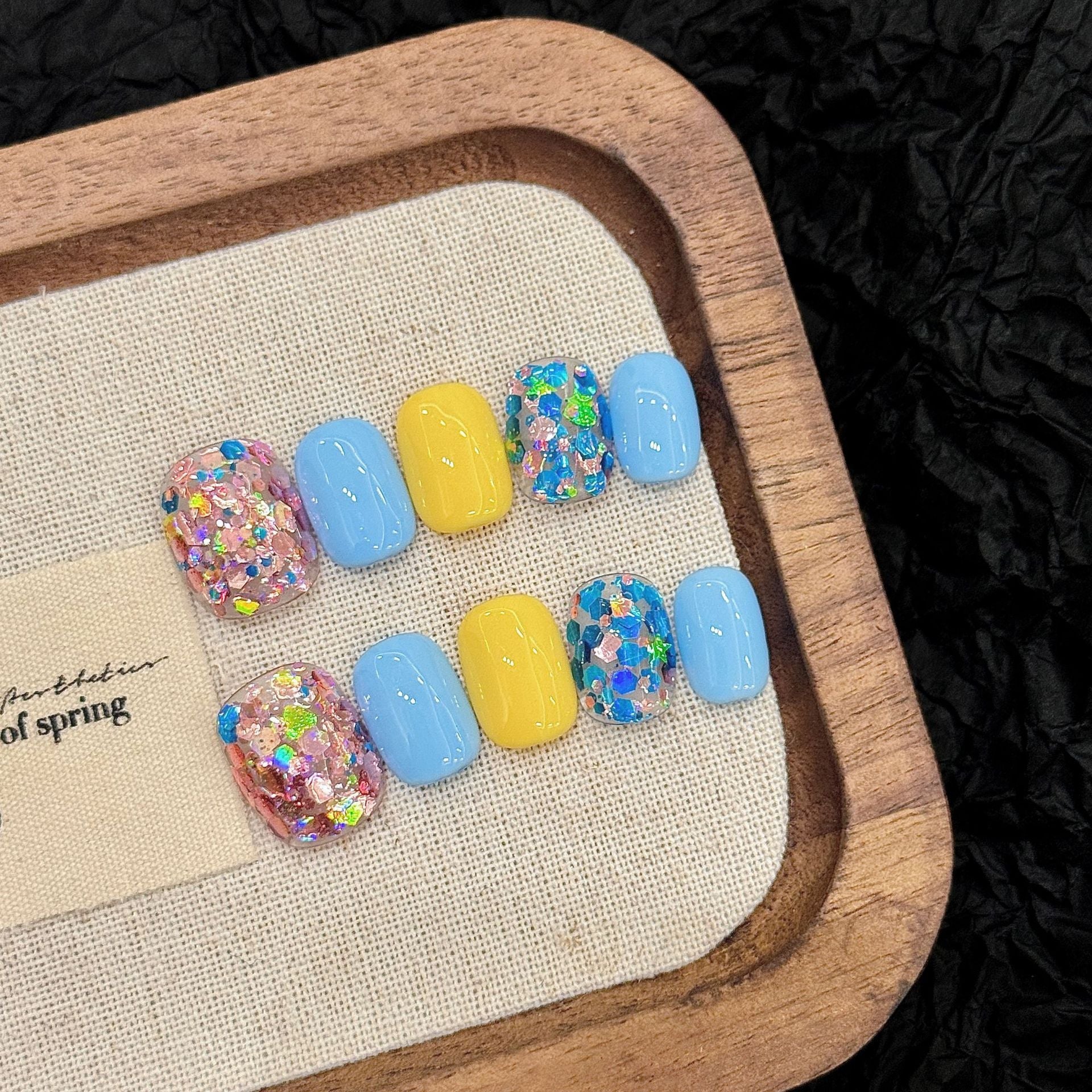 365nails: "Candy Confetti" – Multi-Color Glitter & Pastel Handmade Oval Nails