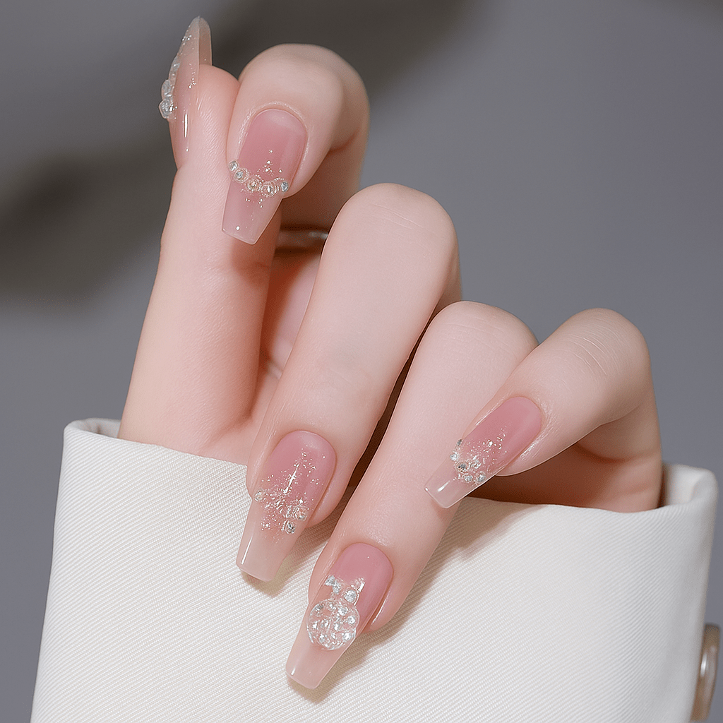 Luxury Full Cover Press-On Nails, 24-Piece Artificial Nail Set