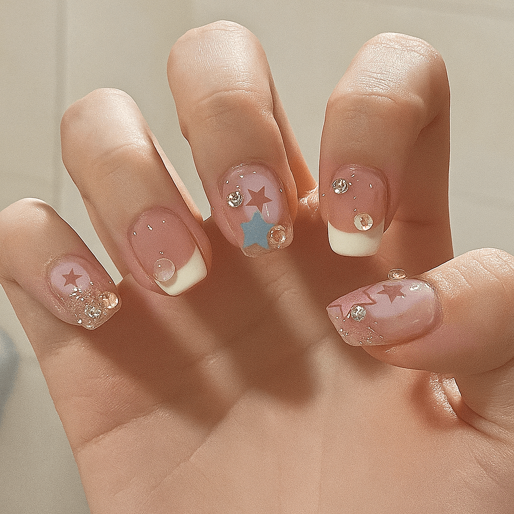 Luxury Full Cover Press-On Nails, 24-Piece Artificial Nail Set