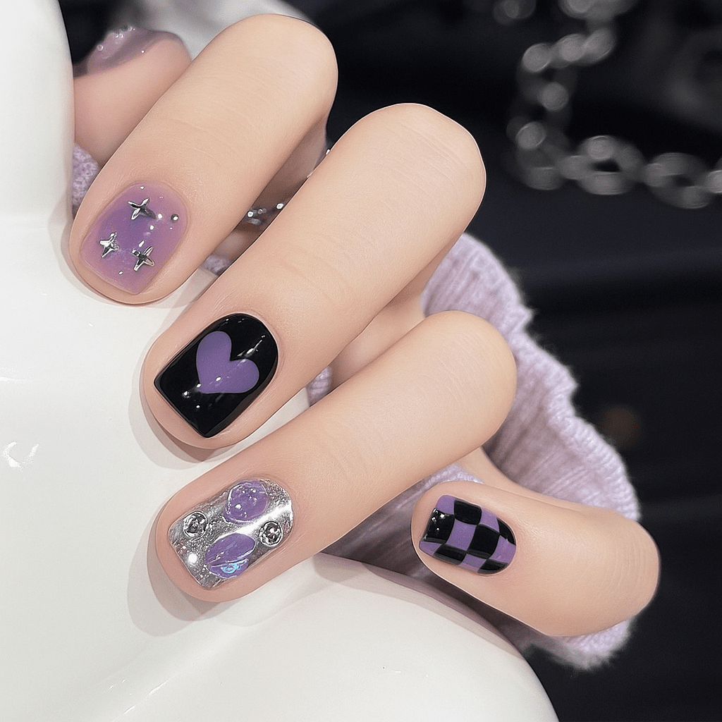 Luxury Full Cover Press-On Nails, 24-Piece Artificial Nail Set