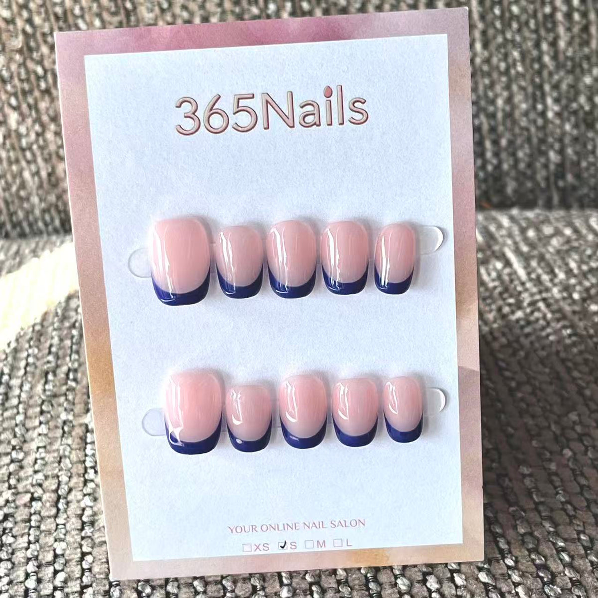 Handmade French patch manicure, multi-color and multi-reusable full coverage fake nail set