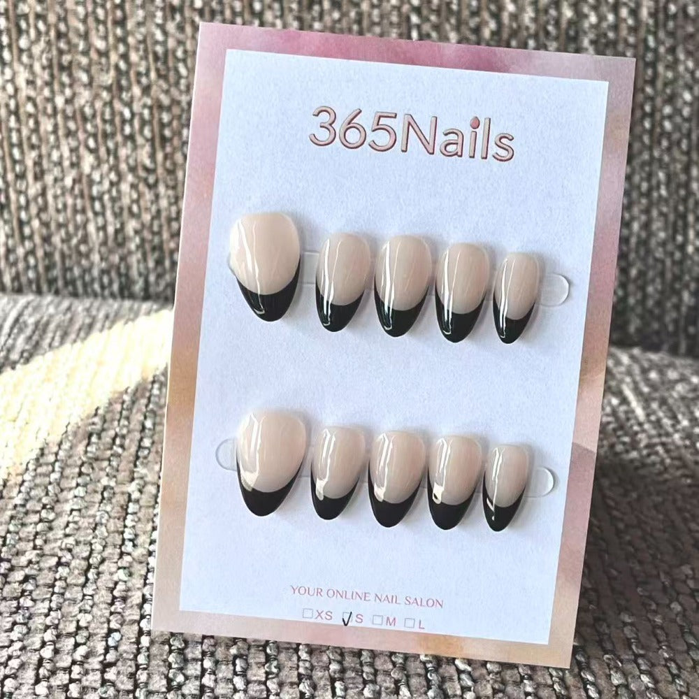 Handmade French patch manicure, multi-color and multi-reusable full coverage fake nail set