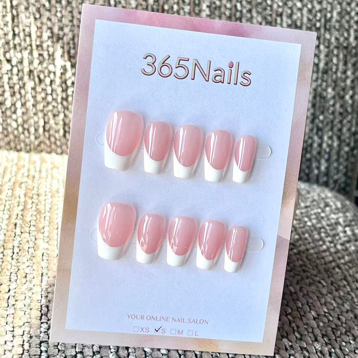 Handmade French patch manicure, multi-color and multi-reusable full coverage fake nail set