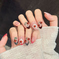365nails: "Ladybug Garden" – 3D Ladybug & Floral Handmade Short Almond Nails