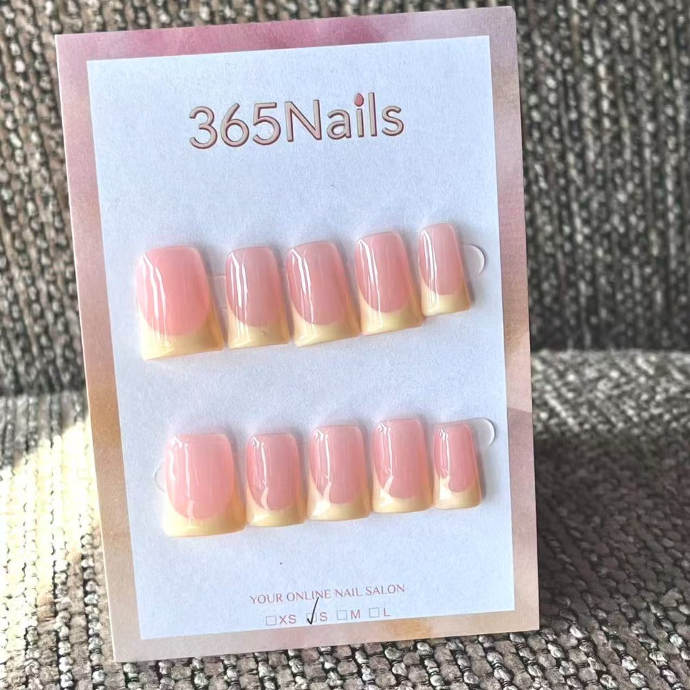 Handmade French patch manicure, multi-color and multi-reusable full coverage fake nail set