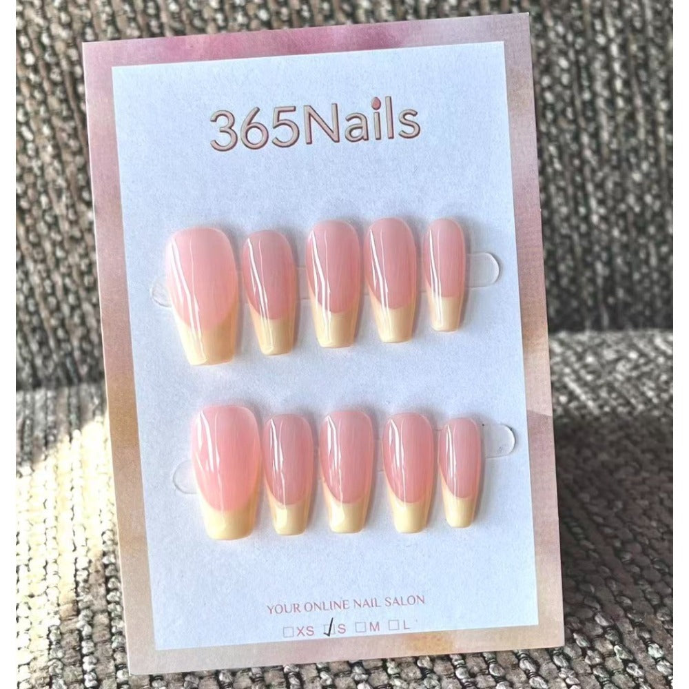 Handmade French patch manicure, multi-color and multi-reusable full coverage fake nail set