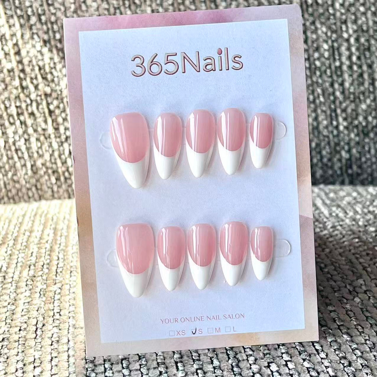 Handmade French patch manicure, multi-color and multi-reusable full coverage fake nail set