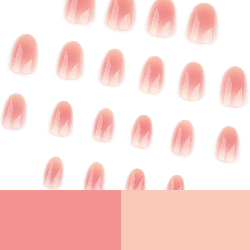 "Peach Ombre Oval" – Gradient Nude Press-on Nails