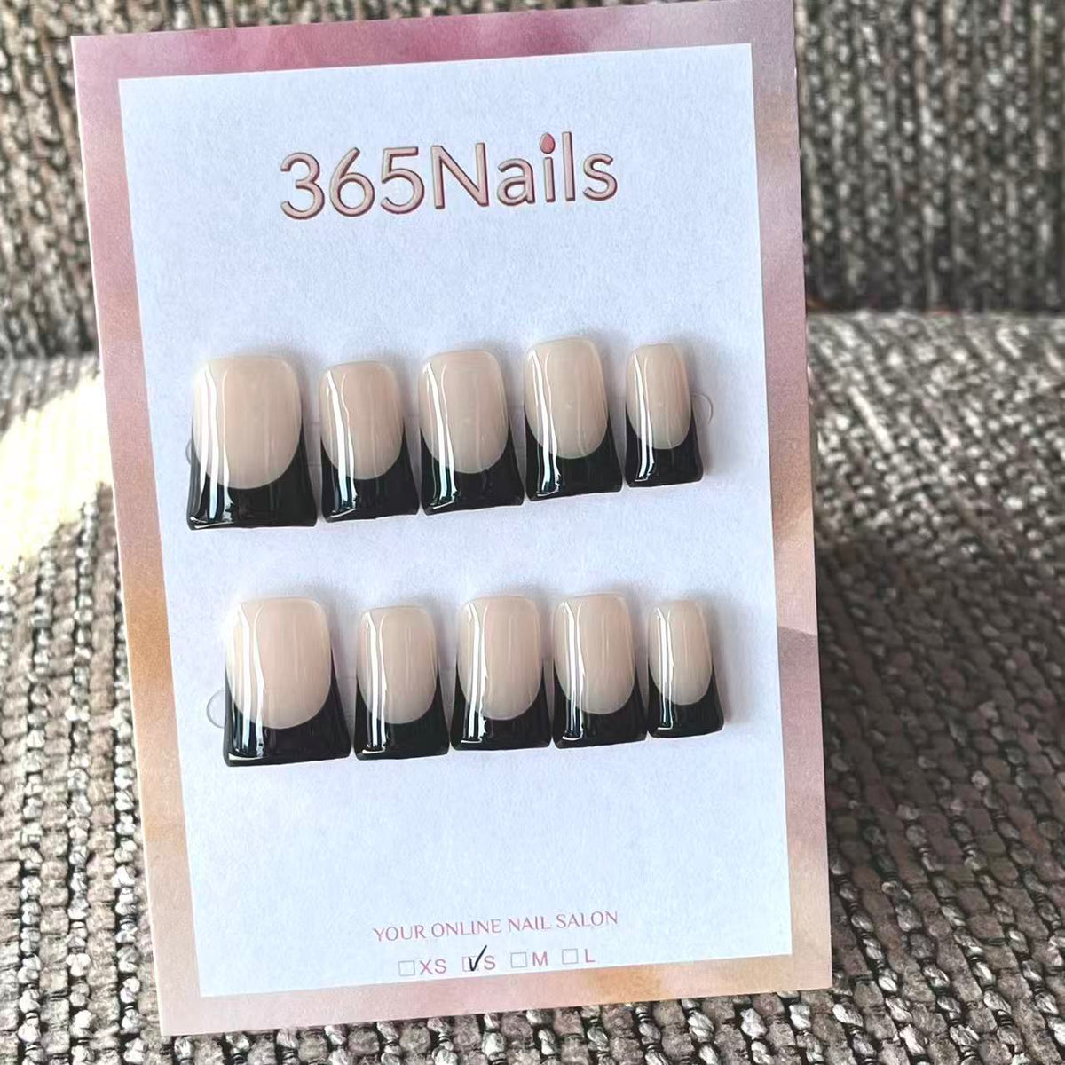 Handmade French patch manicure, multi-color and multi-reusable full coverage fake nail set