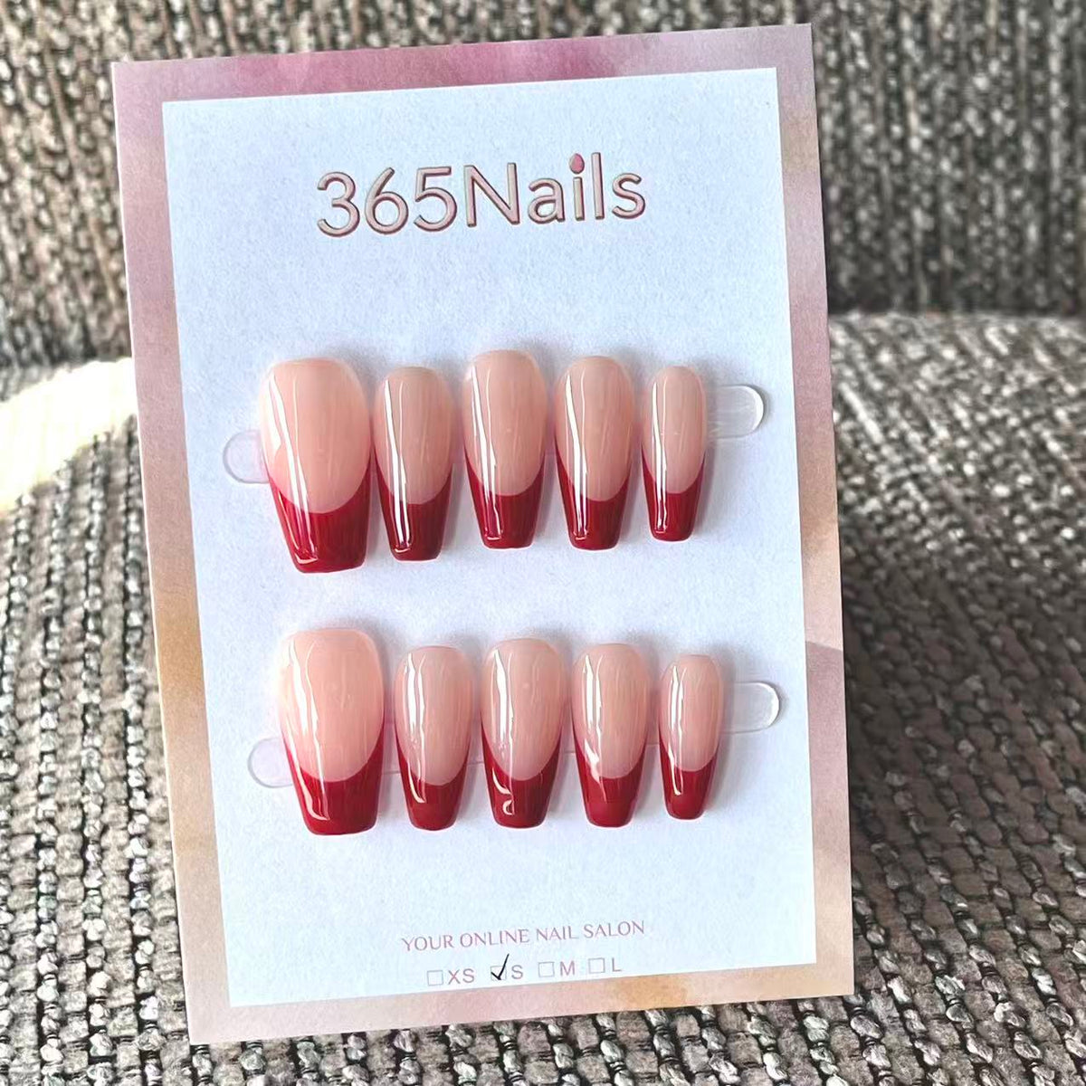 Handmade French patch manicure, multi-color and multi-reusable full coverage fake nail set