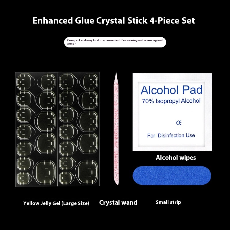 Accessories package: glue, rubbing strips, crystal rods, cleaning cotton, jelly glue Sold in packs of 3. Minimum order: 1 pack (3 pcs). Quantity = number of packs. Qty 1 = 3pcs, Qty 2 =6 pcs