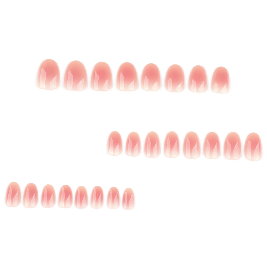 "Peach Ombre Oval" – Gradient Nude Press-on Nails