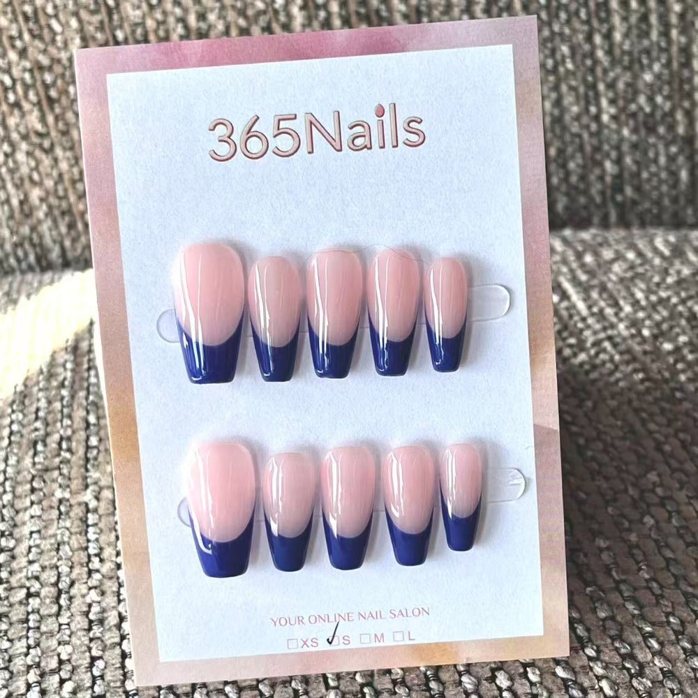Handmade French patch manicure, multi-color and multi-reusable full coverage fake nail set