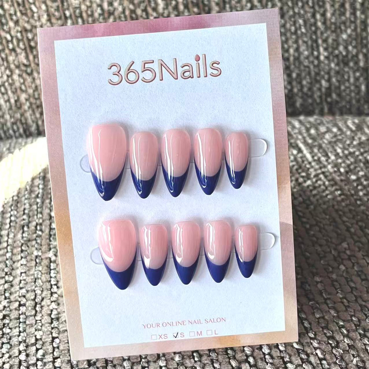 Handmade French patch manicure, multi-color and multi-reusable full coverage fake nail set