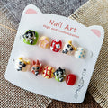 365nails: "powerpuff girls" – short round handmade kids press-on nails