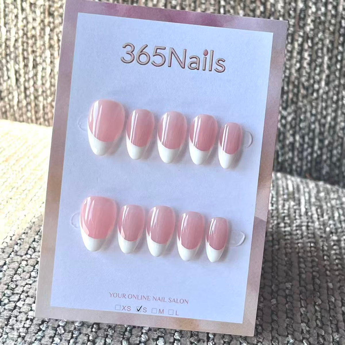 Handmade French patch manicure, multi-color and multi-reusable full coverage fake nail set