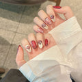 365nails: "Comic Heart" – 3D Hand-Painted Cartoon & Glitter Cat Eye Handmade Almond Nails