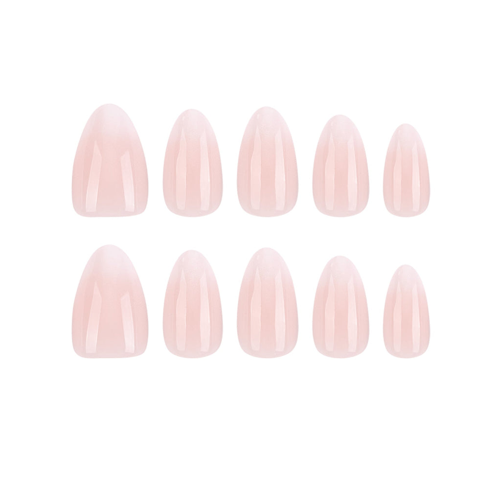 365nails: "Soft Pink Ombre Oval" – Natural Press-on Nails