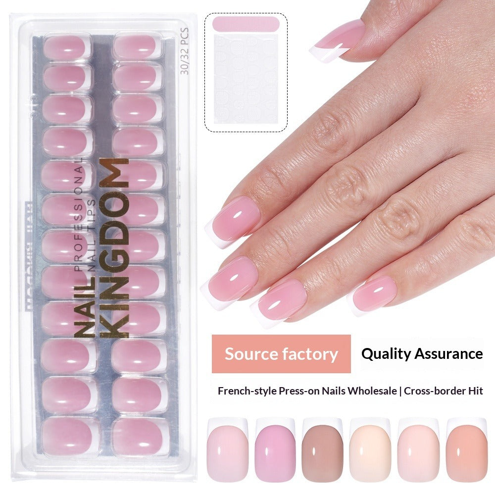 "Jelly Pink French" - Translucent 32Pcs Press-On Nails Set