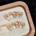 365nails: "Hello Kitty Chic" – 3D Bow & Leopard Print Handmade Square Nails