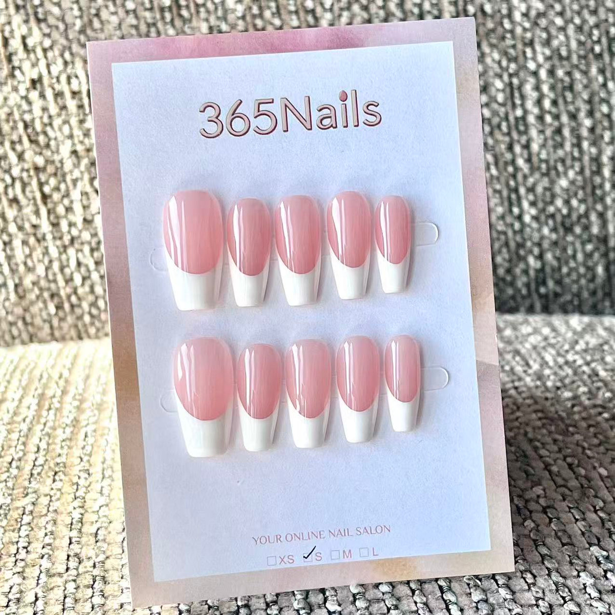Handmade French patch manicure, multi-color and multi-reusable full coverage fake nail set