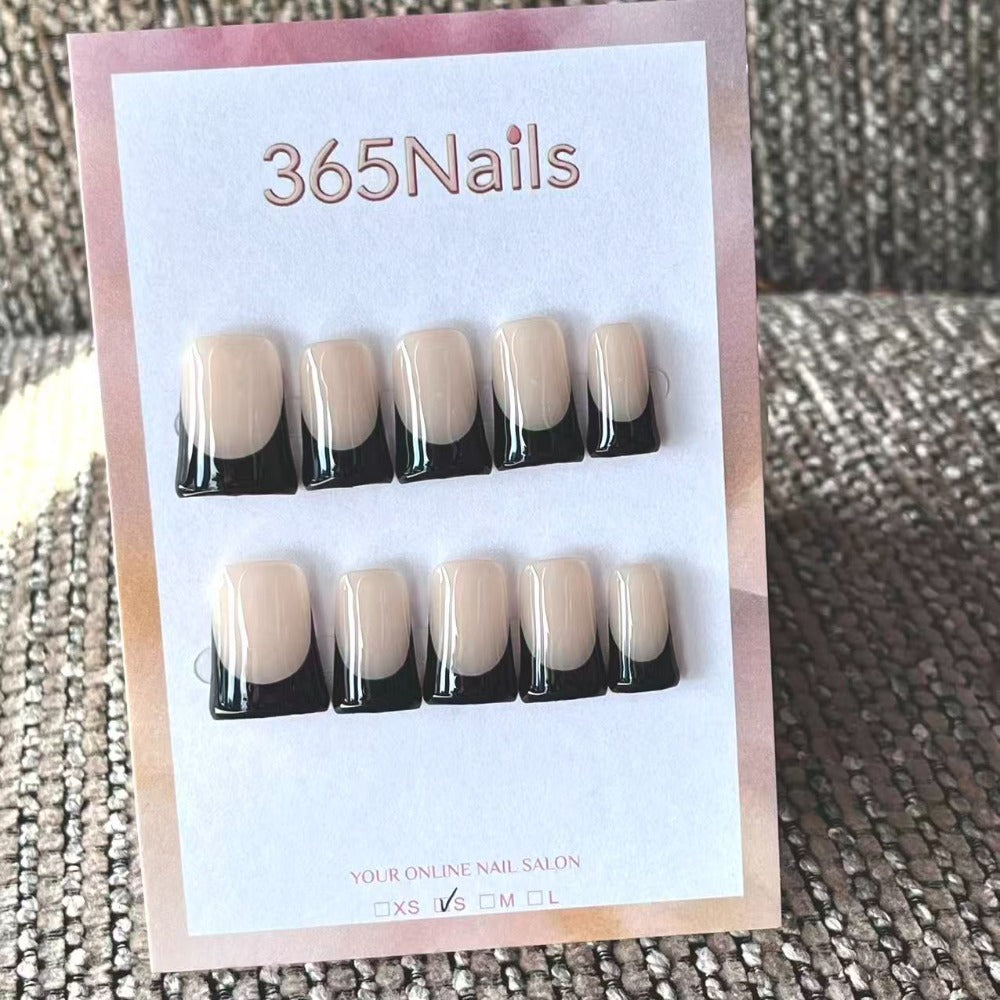 Handmade French patch manicure, multi-color and multi-reusable full coverage fake nail set