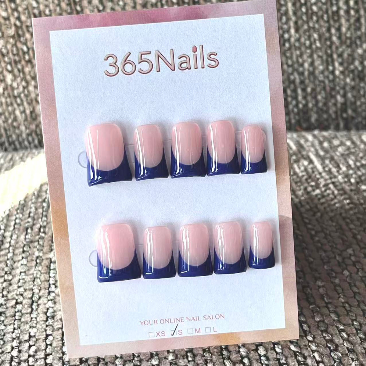 Handmade French patch manicure, multi-color and multi-reusable full coverage fake nail set