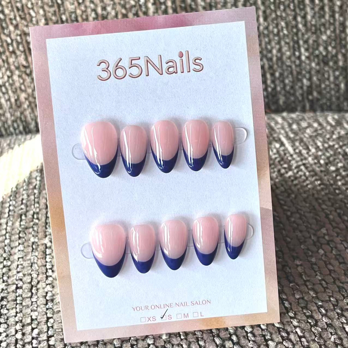 Handmade French patch manicure, multi-color and multi-reusable full coverage fake nail set