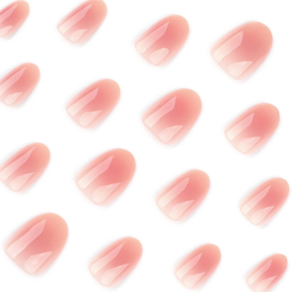 "Peach Ombre Oval" – Gradient Nude Press-on Nails