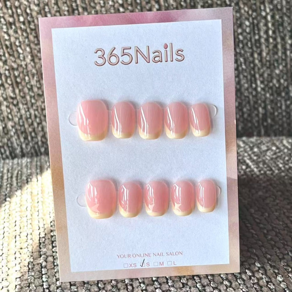 Handmade French patch manicure, multi-color and multi-reusable full coverage fake nail set
