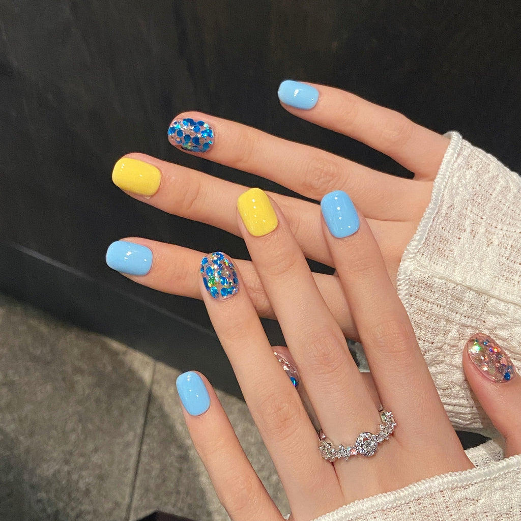 365nails: "Candy Confetti" – Multi-Color Glitter & Pastel Handmade Oval Nails