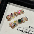 365nails: "Kitty's Playground" – 3D Cartoon Character & Crystal Square Nails