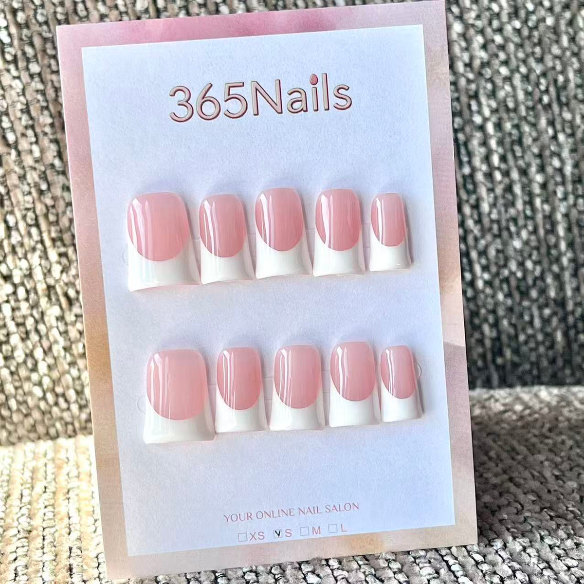 Handmade French patch manicure, multi-color and multi-reusable full coverage fake nail set