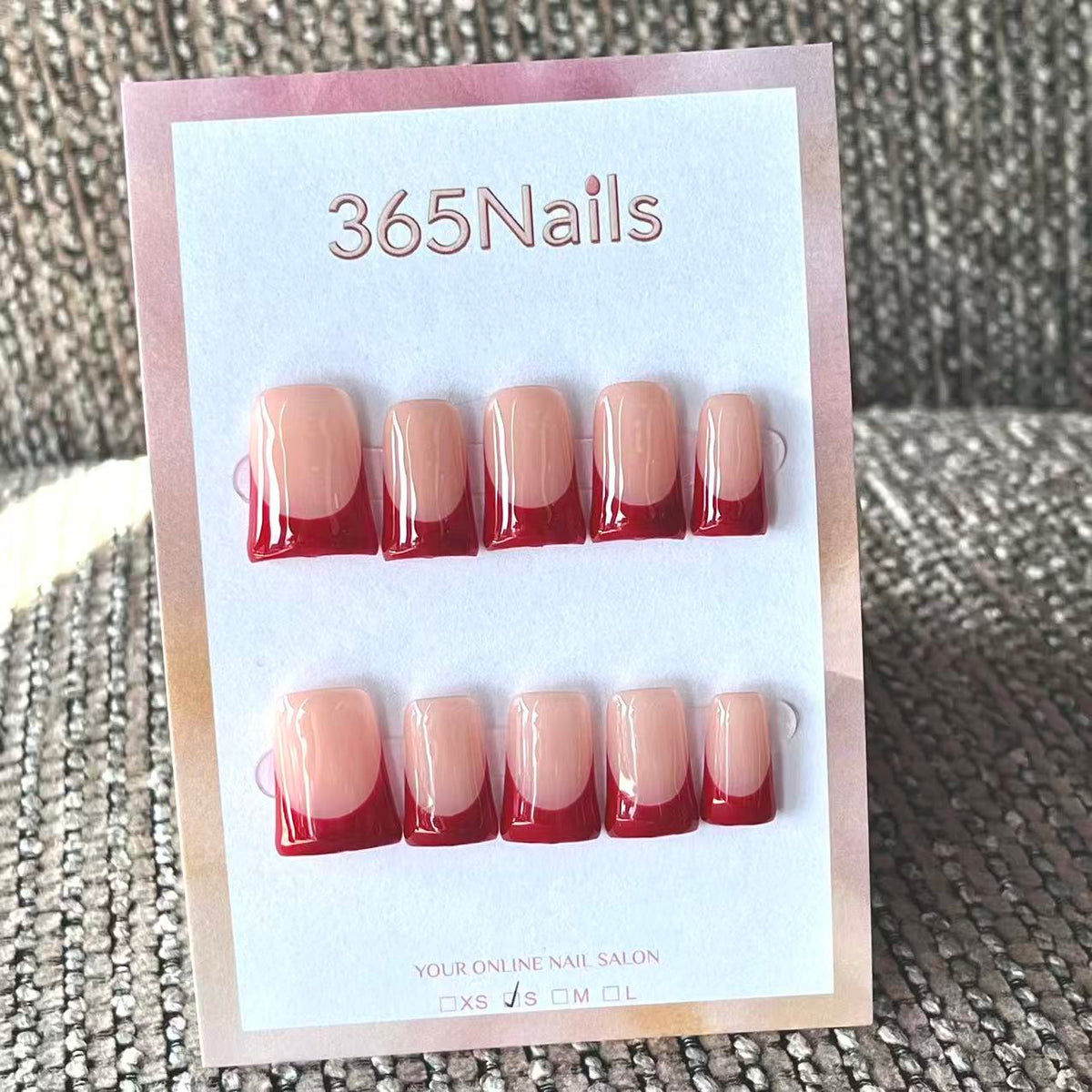 Handmade French patch manicure, multi-color and multi-reusable full coverage fake nail set