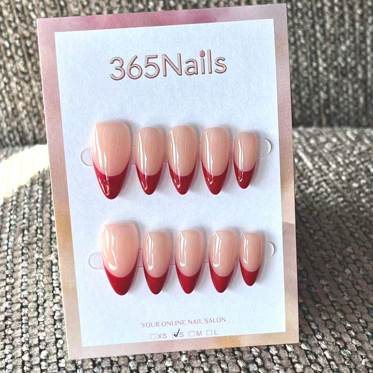 Handmade French patch manicure, multi-color and multi-reusable full coverage fake nail set