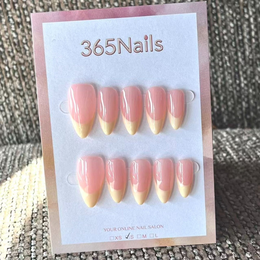 Handmade French patch manicure, multi-color and multi-reusable full coverage fake nail set