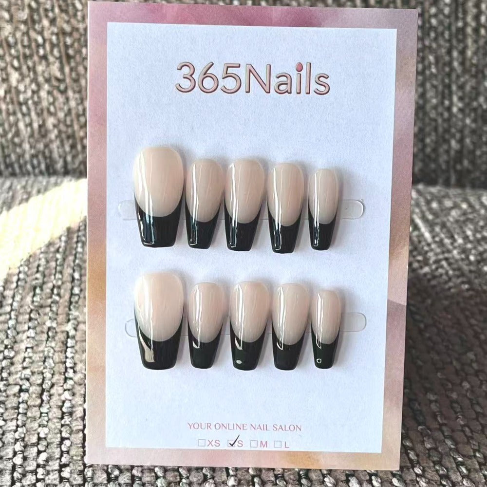 Handmade French patch manicure, multi-color and multi-reusable full coverage fake nail set