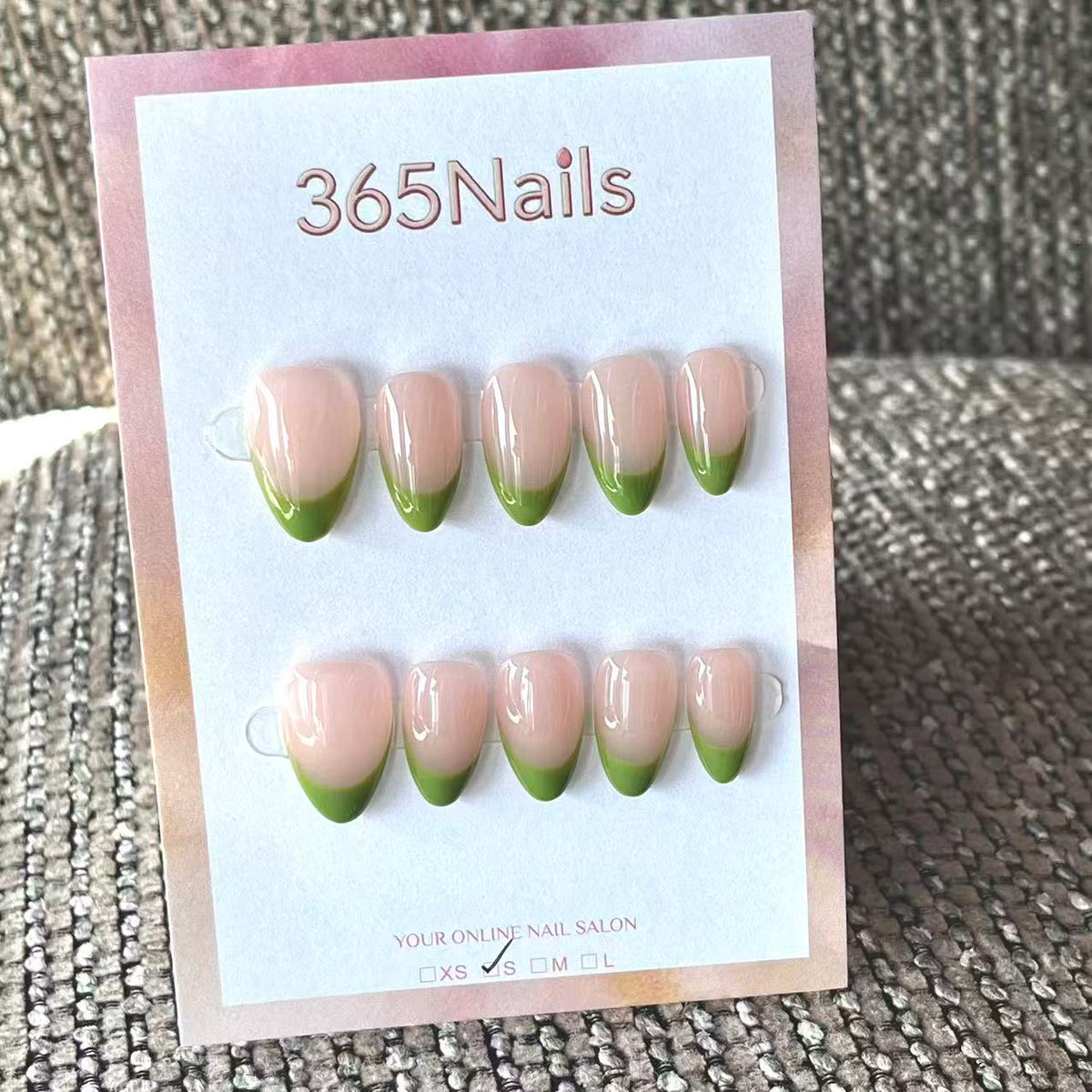 Handmade French patch manicure, multi-color and multi-reusable full coverage fake nail set