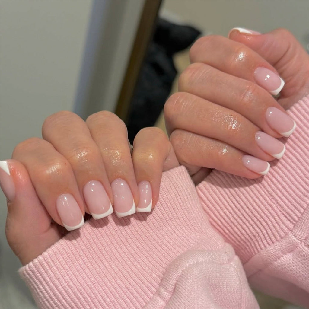 365nails: "Classic French Nude Square" – Minimalist Press-on Nails